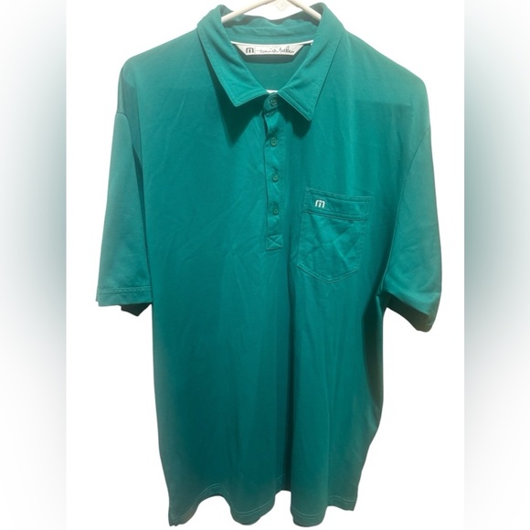 Travis Mathew Green Short Sleeve Men’s Polo Shirt Chest Pocket Sz XL - Picture 1 of 11